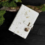 Шкіряний блокнот із замком Сузір'я ніжних думок Білий
